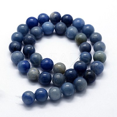 Dyed & Heated Natural Blue Aventurine Beads Strands G-I199-24-4mm-1