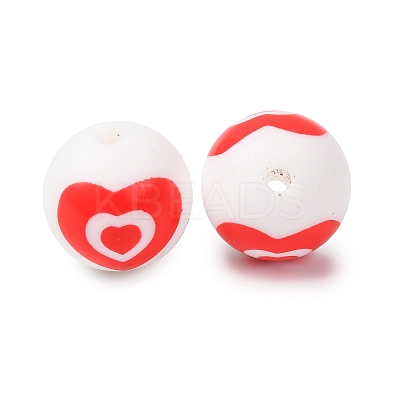 Food Grade Eco-Friendly Printed Silicone Beads SIL-A013-01A-14-1