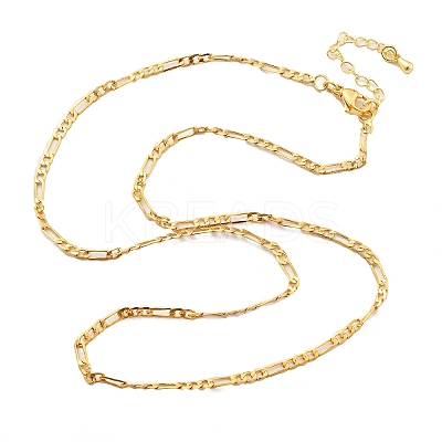 Brass Figaro Chains Necklaces for Women NJEW-D302-29G-1