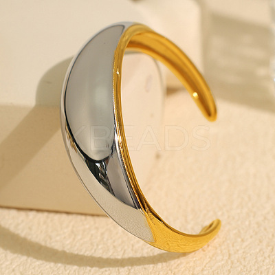 304 Stainless Steel Cuff Bangles for Women BJEW-F489-01-1