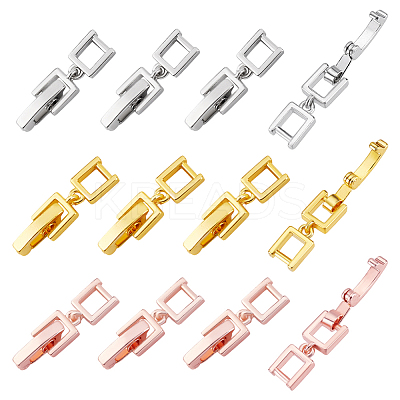 12Pcs 3 Colors Brass Fold Over Clasps KK-PH0011-60-1