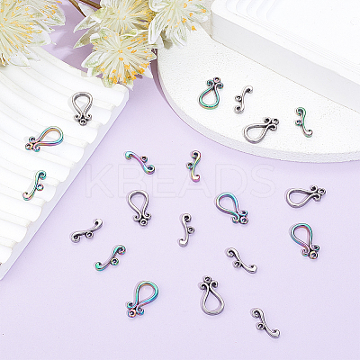 10 Sets 2 Colors 304 Stainless Steel Toggle Clasps STAS-SC0004-23-1