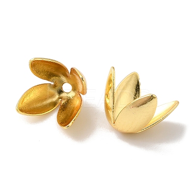 Rack Plating Brass Flower Bead Caps KK-K381-06A-G01-1