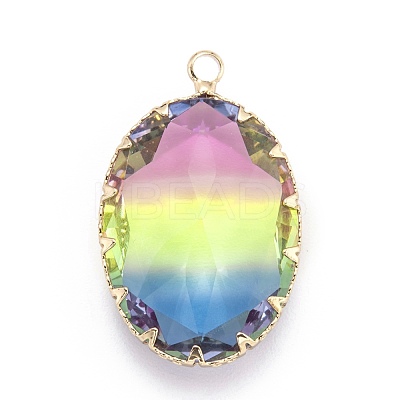 Two Tone Transparent Glass Pendants GLAA-F110-01C-1