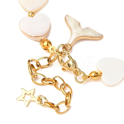 Shell Pearl Beaded Bracelets for Women BJEW-JB12424-1