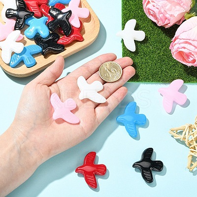 10Pcs 5 Colors Baking Paint Glass Beads LAMP-YW0004-18-1