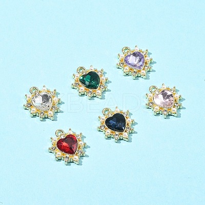 6Pcs 6 Color Acrylic Rhinestone Pendants FIND-FS0001-38-1