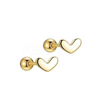 Heart 999 Fine Silver Cartilage Earrings for Women EJEW-S215-29G-01-1