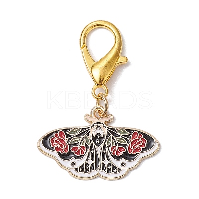 5Pcs 5 Styles Alloy Enamel Pendant Decorations HJEW-JM02336-1