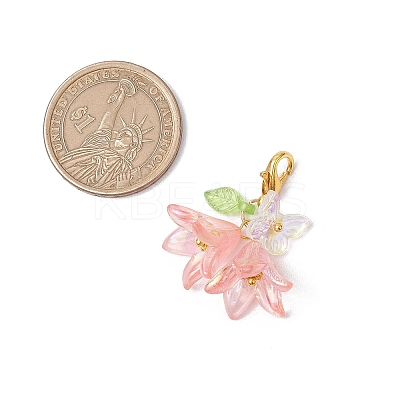 6Pcs Flower Butterfly Acrylic Pendant Decoration HJEW-JM02942-1