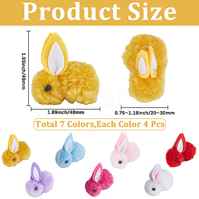 28Pcs 7 Colors Wool Felt Ball AJEW-SC0031-37B-1