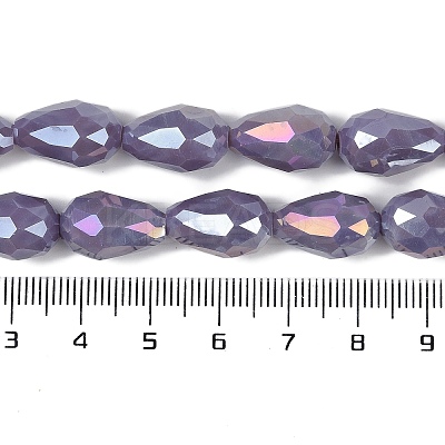 Opaque Solid Color Electroplate Glass Beads Strands EGLA-N013-P4mm-B09-1