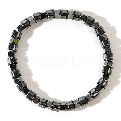 Synthetic Magnetic Hematite Beads Stretch Bracelets for Men Women ZU4423-1