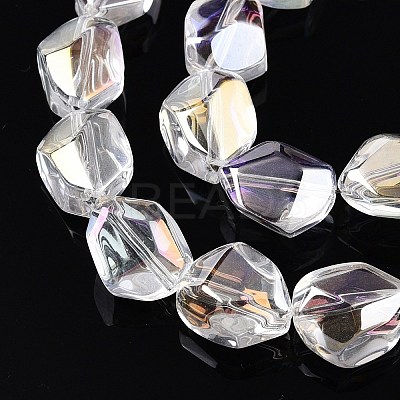 Electroplate Glass Beads Strands EGLA-T021-10B-1
