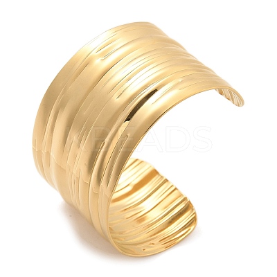 304 Stainless Steel Cuff Bangles for Women AJEW-P127-21G-1