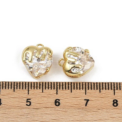 Brass Micro Pave Cubic Zirconia Charms KK-R226-06G-05-1