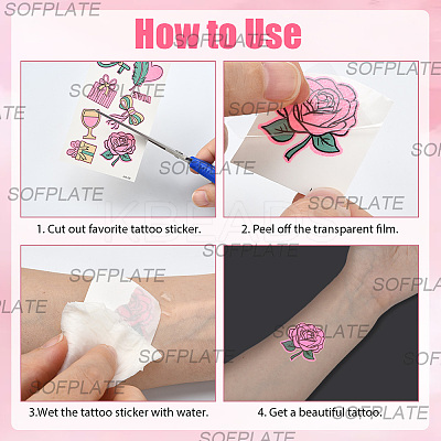 20 Sheets Luminous Water Proof Removable Temporary Tattoos Stickers AJEW-SP0002-81C-1