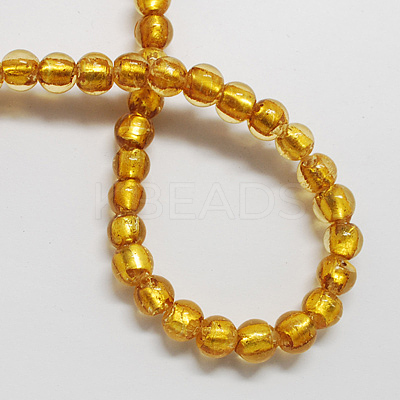 Handmade Silver Foil Glass Beads FOIL-R054-7-1