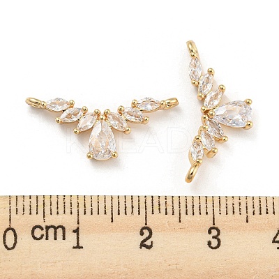 Brass Pave Clear Cubic Zirconia Pendants KK-Q789-08G-1