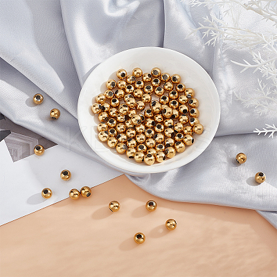 100Pcs Round PVD Vacuum Plating 304 Stainless Steel Beads STAS-DC0010-56A-1