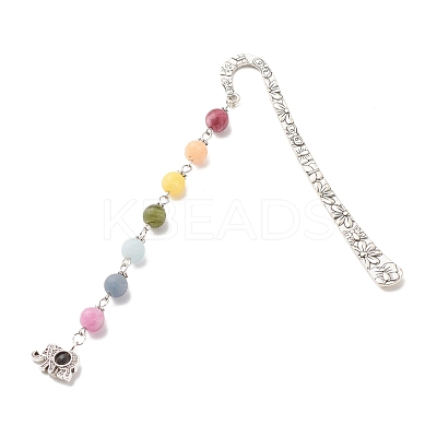 Tibetan Style Alloy Bookmarks AJEW-JK00182-04-1