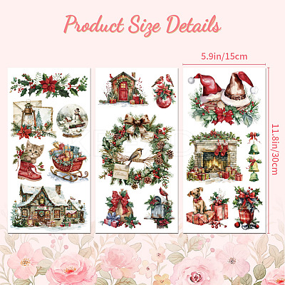 3 Sheets 3 Styles PVC Waterproof Decorative Stickers DIY-WH0404-182-1