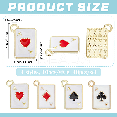 40Pcs 4 Styles Alloy Enamel Pendants ENAM-PH0003-05-1