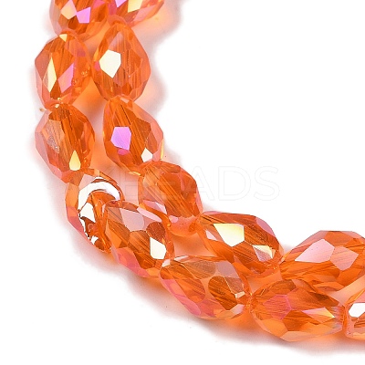 Transparent Electroplate Glass Beads Strands EGLA-T6mm-B09-1