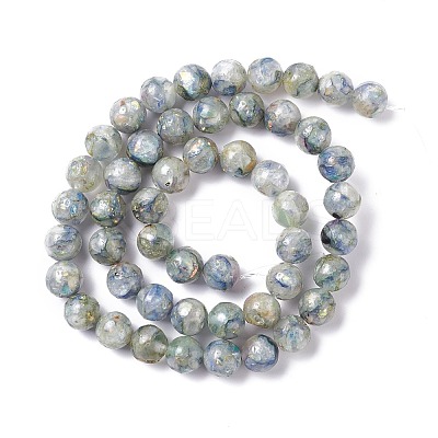 Assembled Synthetic Green Fluorite and Dyed Selenite Beads Strands G-K317-A04-1