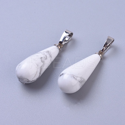 Natural Howlite Pendants G-G804-A13-1