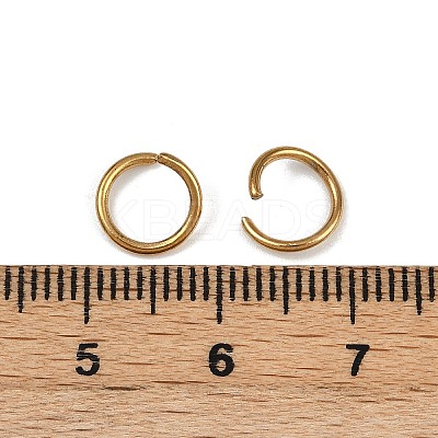 304 Stainless Steel Open Jump Rings X-STAS-Z137-01G-08-1