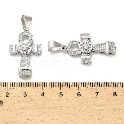 Brass Micro Pave Cubic Zirconia Pendants KK-K355-43P-1