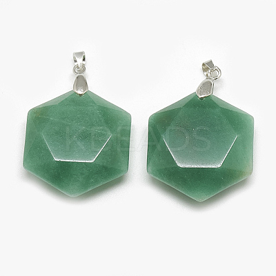 Natural Green Aventurine Pendants G-S334-003D-1