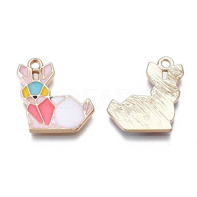 Rack Plating Alloy Enamel Pendants ENAM-S122-97-1