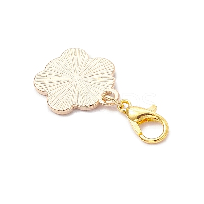 Alloy Enamel Dog Paw Print Pendant Decorations X-HJEW-JM03746-1