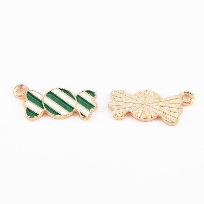 Light Gold Tone Alloy Enamel Pendants LS-ENAM-T018-08-1