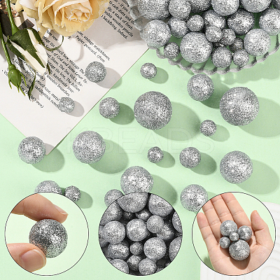 160Pcs 10 Styles Glitter Craft Foam Balls DIY-SP0005-58A-1