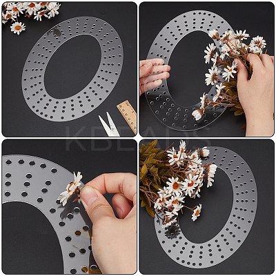 5Pcs Acrylic Round Oval Wreath Boards DIY-WH0570-18-1