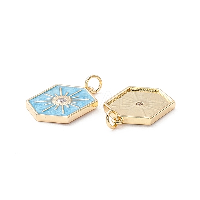 Brass Micro Pave Clear Cubic Zirconia Pendants ZIRC-Z019-44E-NR-1