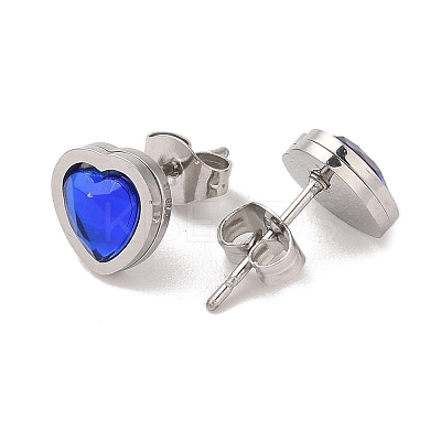 3 Pairs 3 Colors 304 Stainless Steel Heart Stud Earrings for Women EJEW-K279-07P-02-1