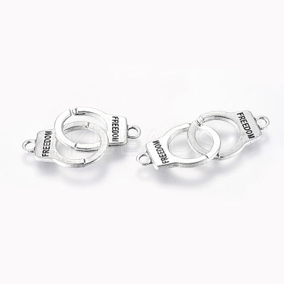 Tibetan Style Alloy Handcuff with Freedom Links connectors X-TIBE-S236-AS-LF-1