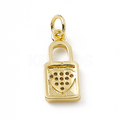 Brass Micro Pave Clear Cubic Zirconia Pendants ZIRC-F132-51G-1