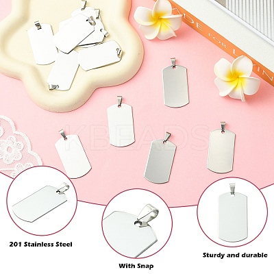 20Pcs 201 Stainless Steel Rounded Rectangle Stamping Blank Tag Pendants STAS-YW0003-22-1