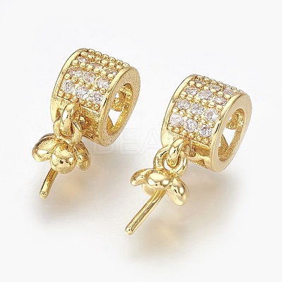 Brass Micro Pave Cubic Zirconia Peg Bails Pendants KK-L165-17-1