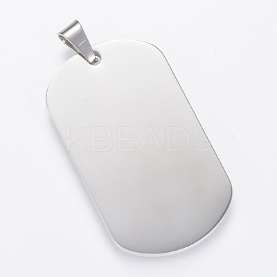 Tarnish Resistant 304 Stainless Steel Stamping Blank Tag Pendants LS-STAS-R090-34-1