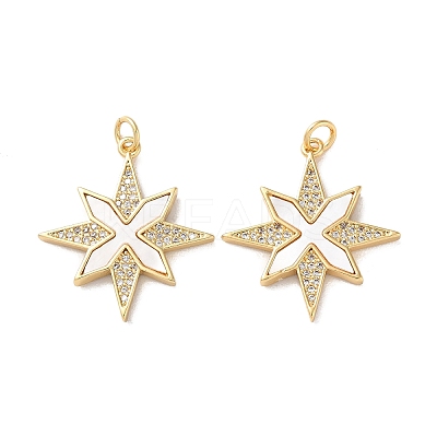 Brass Micro Pave Cubic Zirconia Pendants KK-B083-25D-G-1