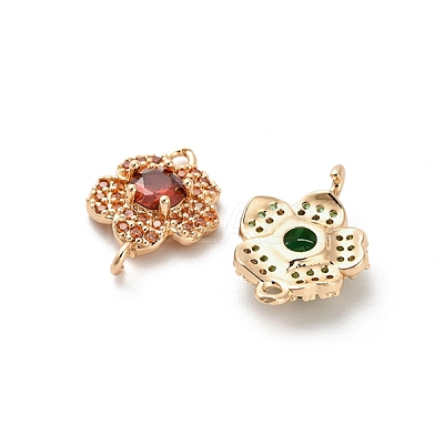 Glass Connector Charms KK-M314-21KCG-1