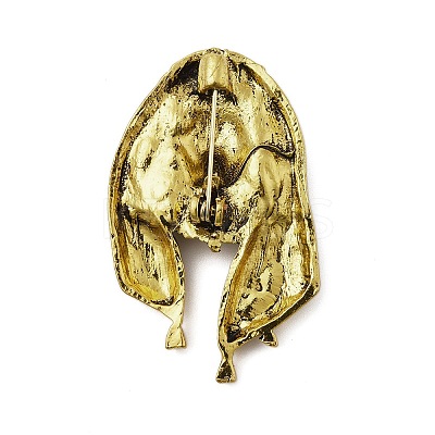 Retro Antique Golden Animal Alloy Brooches for Backpack Clothes LS-JEWB-S040-02D-AG-1
