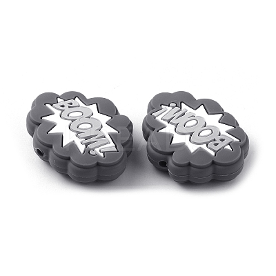 Cloud with Word Boom Food Grade Eco-Friendly Silicone Beads SIL-WH0014-22D-1