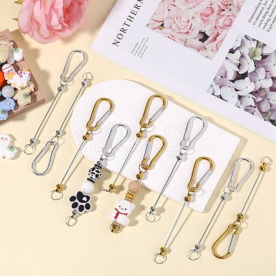 10Pcs 2 Colors Aluminum with Rock Climbing Carabiners AJEW-SZ0002-57-1
